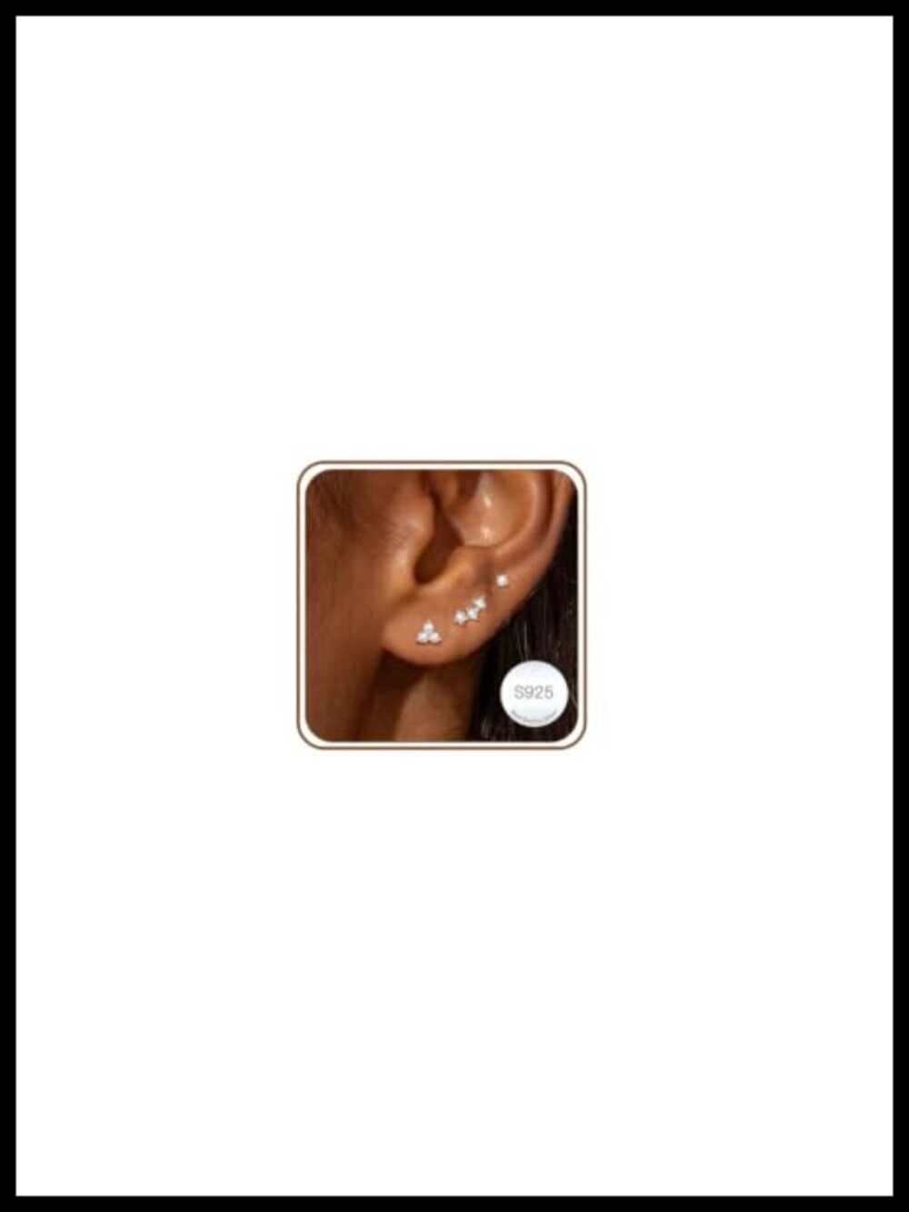 14K Gold Plated Sterling Silver Stud Earrings Set Cute Dainty
